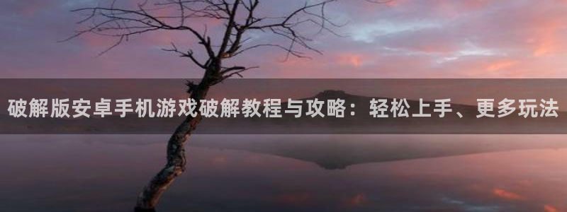 沐鸣网页版地址：破解版安卓手机游戏破解教程与攻略：轻松上手、